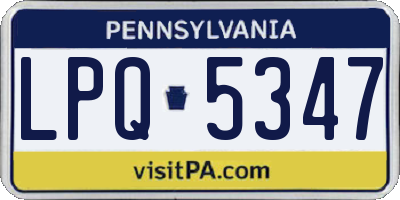 PA license plate LPQ5347