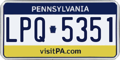 PA license plate LPQ5351