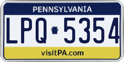 PA license plate LPQ5354