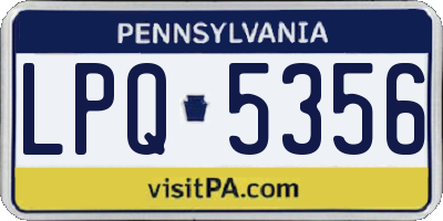 PA license plate LPQ5356