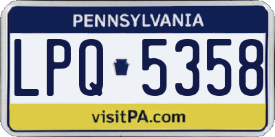PA license plate LPQ5358