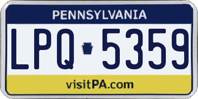 PA license plate LPQ5359