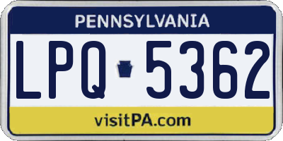 PA license plate LPQ5362