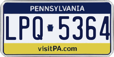 PA license plate LPQ5364