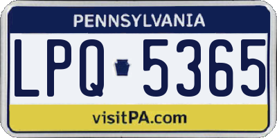 PA license plate LPQ5365