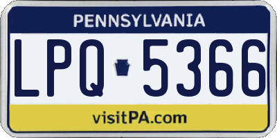PA license plate LPQ5366