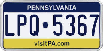 PA license plate LPQ5367