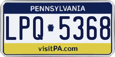 PA license plate LPQ5368