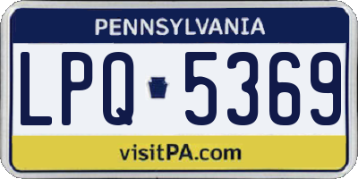 PA license plate LPQ5369