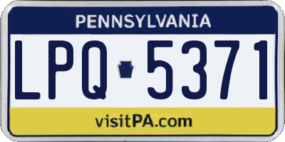 PA license plate LPQ5371