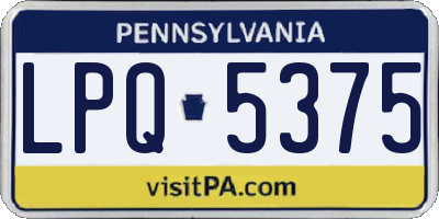PA license plate LPQ5375