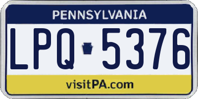 PA license plate LPQ5376