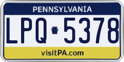 PA license plate LPQ5378