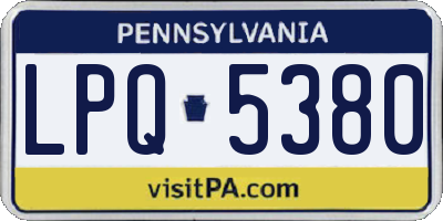 PA license plate LPQ5380