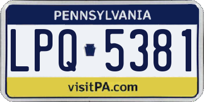 PA license plate LPQ5381