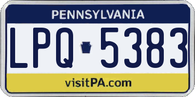 PA license plate LPQ5383