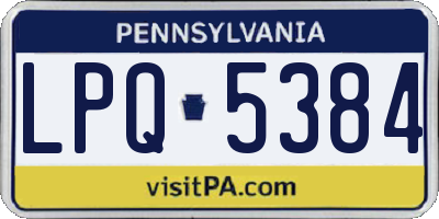 PA license plate LPQ5384