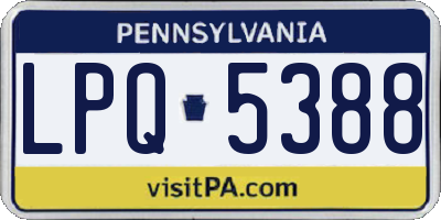 PA license plate LPQ5388