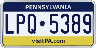 PA license plate LPQ5389
