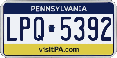 PA license plate LPQ5392