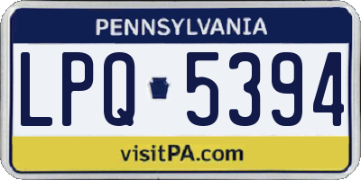 PA license plate LPQ5394
