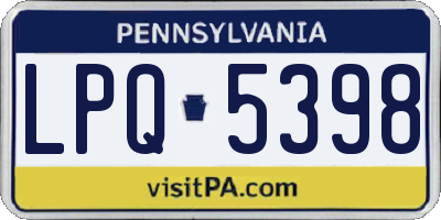 PA license plate LPQ5398