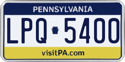 PA license plate LPQ5400