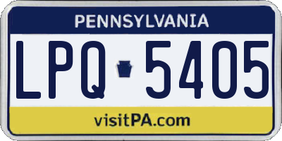PA license plate LPQ5405
