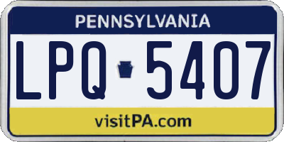 PA license plate LPQ5407