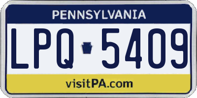 PA license plate LPQ5409