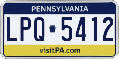 PA license plate LPQ5412