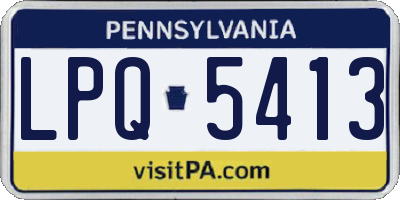 PA license plate LPQ5413