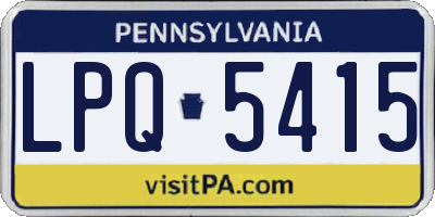 PA license plate LPQ5415