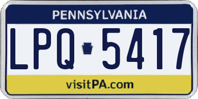 PA license plate LPQ5417