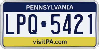 PA license plate LPQ5421