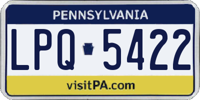 PA license plate LPQ5422