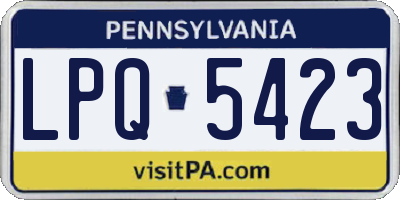 PA license plate LPQ5423
