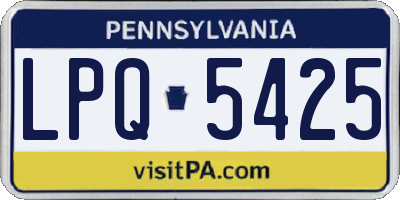 PA license plate LPQ5425