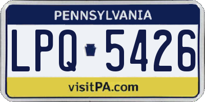 PA license plate LPQ5426