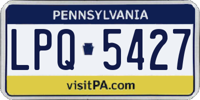 PA license plate LPQ5427