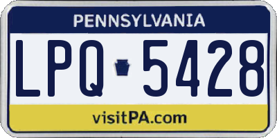 PA license plate LPQ5428
