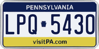 PA license plate LPQ5430