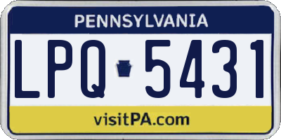 PA license plate LPQ5431