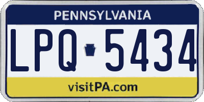 PA license plate LPQ5434