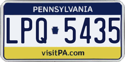 PA license plate LPQ5435