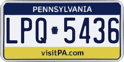 PA license plate LPQ5436