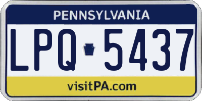 PA license plate LPQ5437