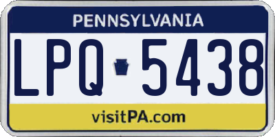 PA license plate LPQ5438