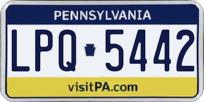 PA license plate LPQ5442