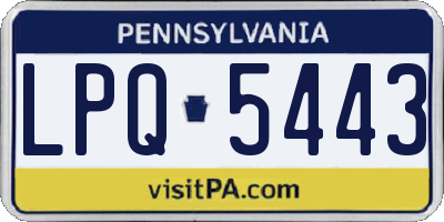 PA license plate LPQ5443